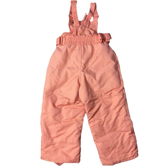 Cat & Jack Toddler Girls Pink Bib Overalls Snow Pants, Size 2T - Picture 2 of 6